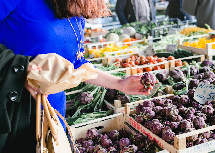 Shopping at Sant'Ambrogio Market: Photo credit Christine Juette Photography 