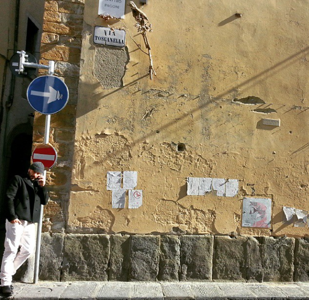 Street art and poetry dot the walls of piazza della passera, one of my favorite places 