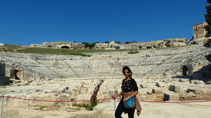 At the Greek theatre in Siracusa, Sicily