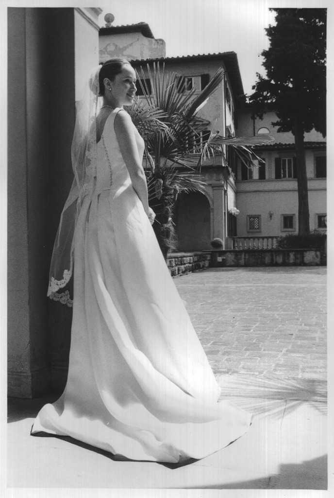 Alexandra in her wedding dress