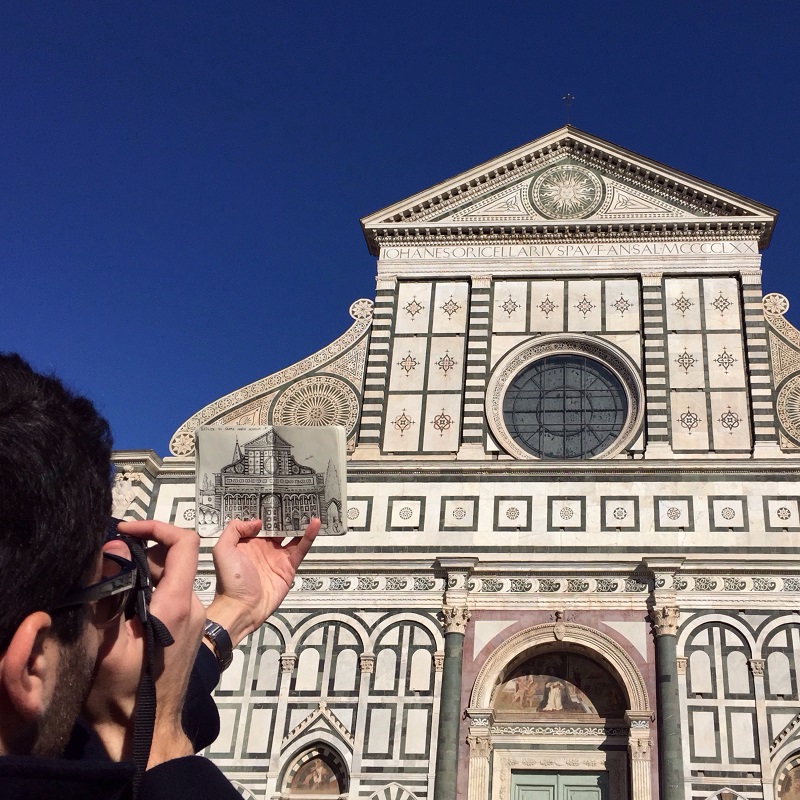 Behind the Basilica of Santa Maria Novella Live Sketch 