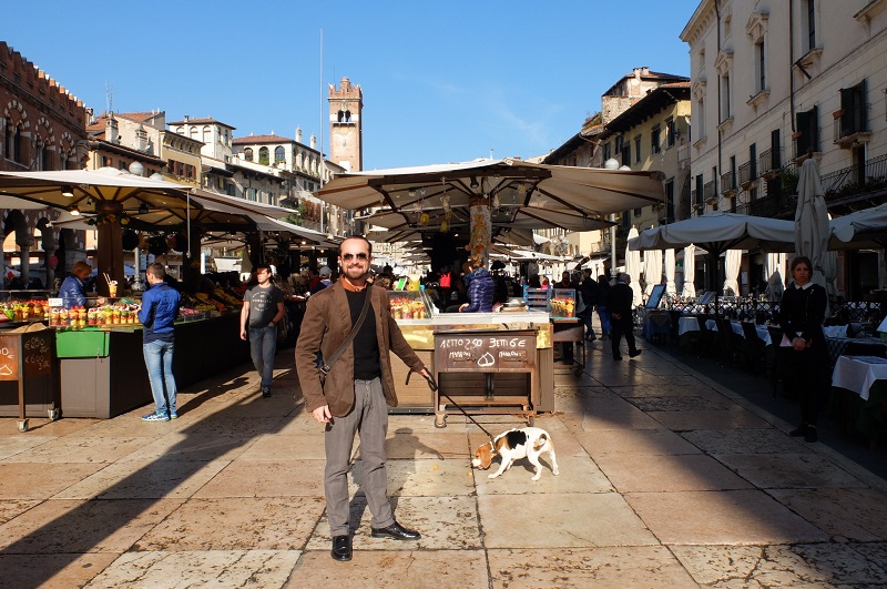 piazza delle erbe, home to a constant daily market and lively atmosphere