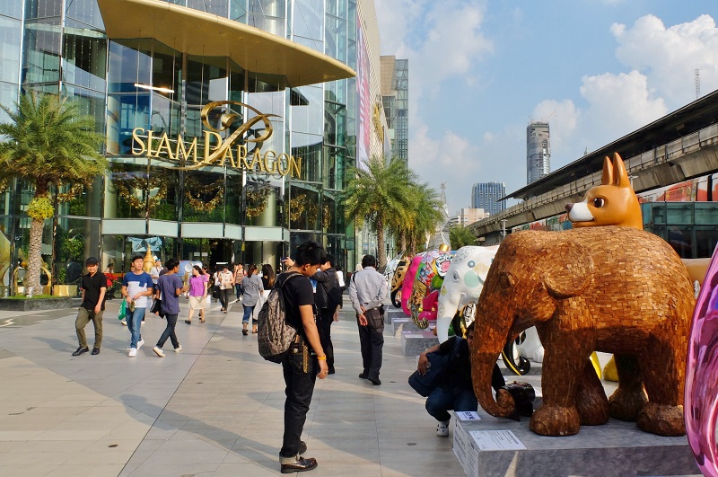 In front of the Siam Paragon shopping mall