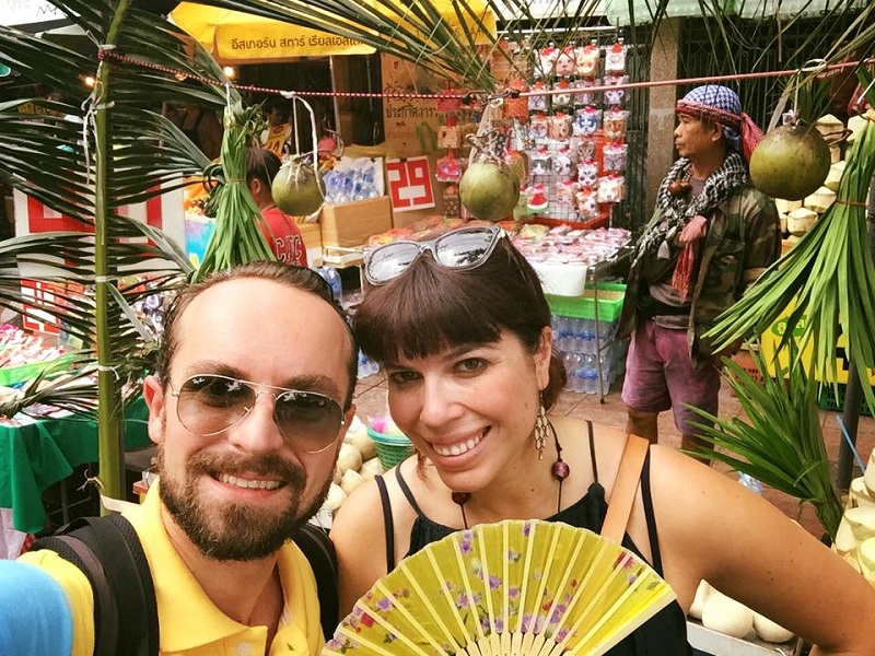 Newly-married and ready for adventure. At the Chatuchak Weekend Market