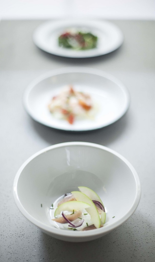 herring with green apple, onion and yogurt. Photo credit: Ditta Artigianale 