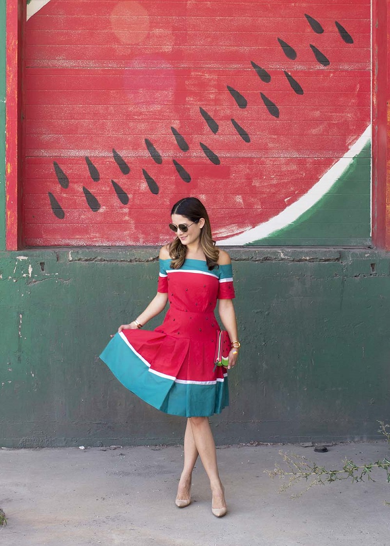 Jennifer Lake in the Watermelon Dress