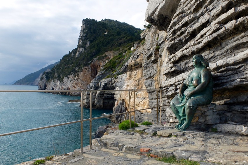 Pizza place terrace overlooking to beautiful Porto Venere harbor