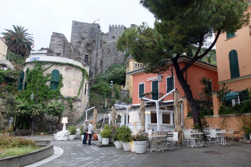 Pizza place terrace overlooking to beautiful Porto Venere harbor