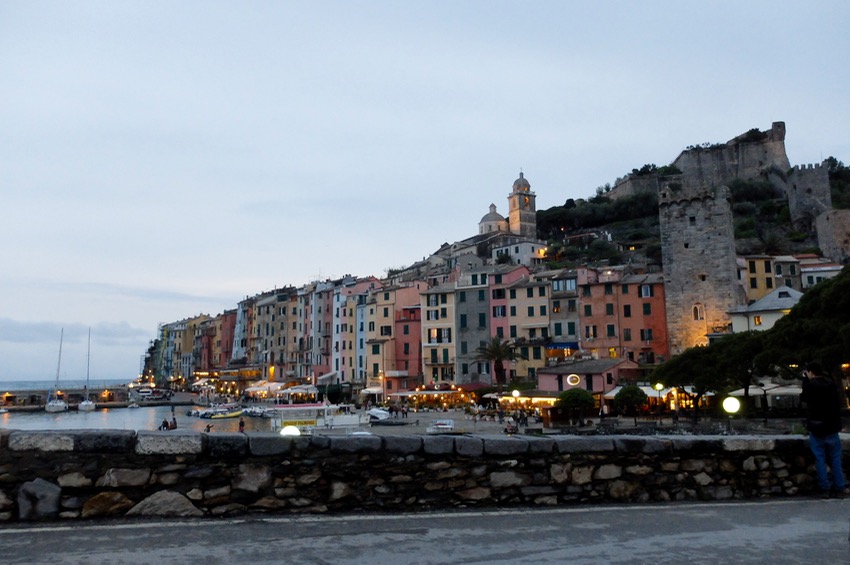 Pizza place terrace overlooking to beautiful Porto Venere harbor