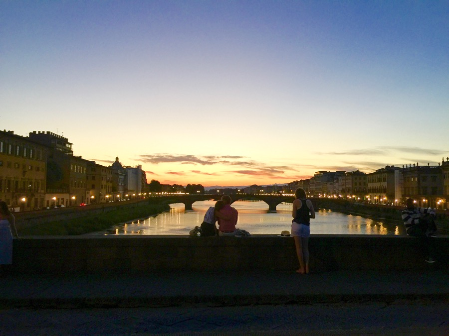 Ponte Santa Trinita is the city's "sunset bridge" with dozens of people lining the sidewalks to capture nature's glory. Or just to make out. 