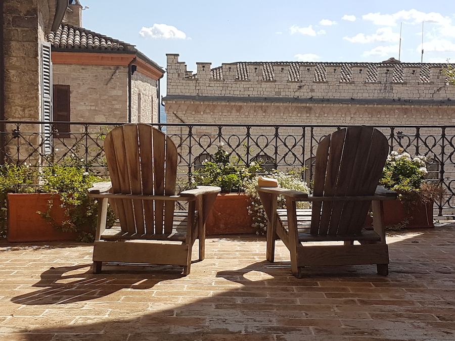 Terrace at one of Rebecca's town apartments in Assisi 