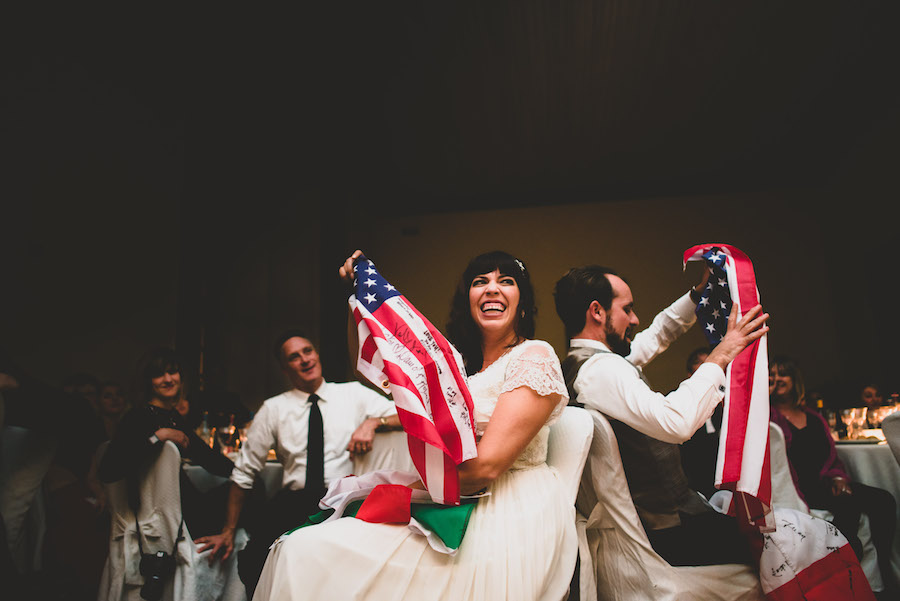 Playing improvised games at our wedding is a European tradition. You could say we went along with it ;-). Photo by: Francesco Spighi Photography 